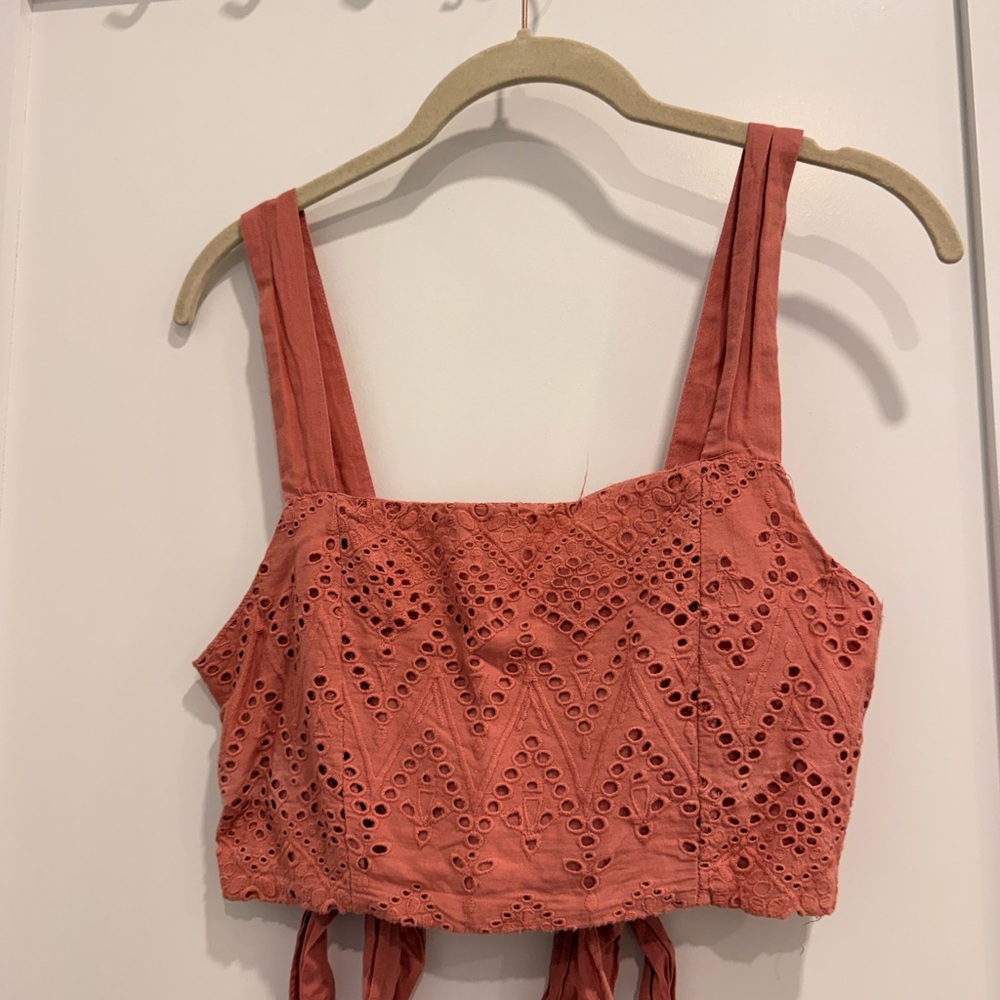 Free People Dusty Rose Smocked Top